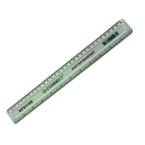 Q Connect Ruler Shatterproof 300mm White KF01109 (KF01109)
