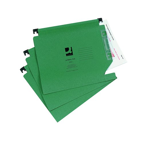 Q Connect 15mm Lateral File Manilla 150 Sheet Green (25 Pack) KF01184 (KF01184)