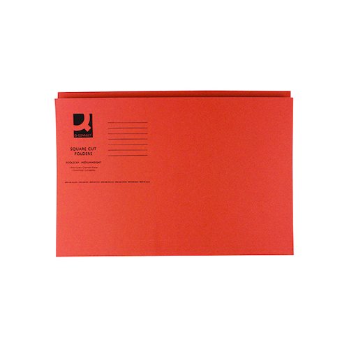 Q Connect Square Cut Folder Mediumweight 250gsm Foolscap Orange (100 Pack) KF01188 (KF01188)