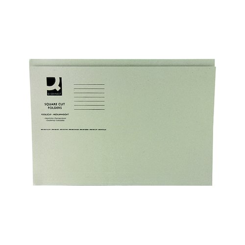 Q Connect Square Cut Folder Mediumweight 250gsm Foolscap Buff (100 Pack) KF01190 (KF01190)