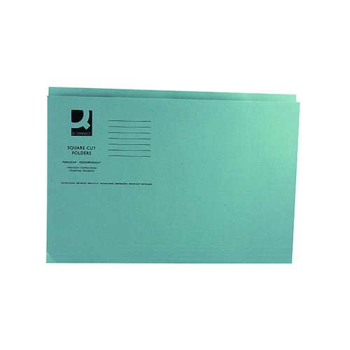 Q Connect Square Cut Folder Mediumweight 250gsm Foolscap Blue (100 Pack) KF01191 (KF01191)