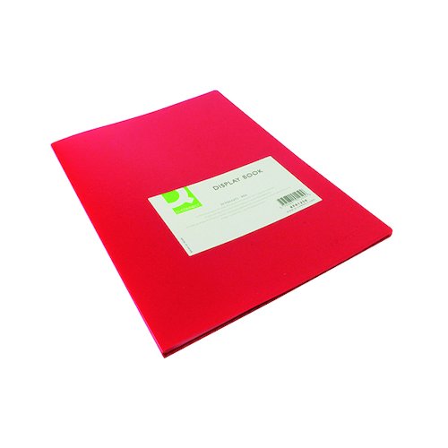 Q Connect Polypropylene Display Book 20 Pocket Red KF01250 (KF01250)