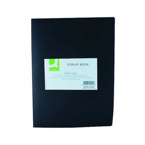Q Connect Polypropylene Display Book 20 Pocket Black KF01252 (KF01252)