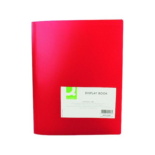 Q Connect Polypropylene Display Book 40 Pocket Red KF01258 (KF01258)