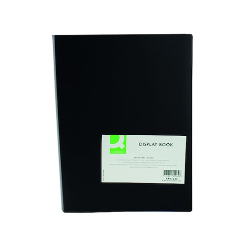 Q Connect Polypropylene Display Book 40 Pocket Black KF01260 (KF01260)