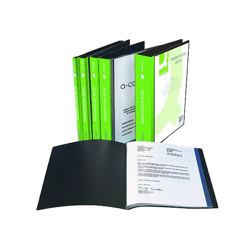 Q Connect Presentation Display Book 10 Pocket A4 Black KF01263 (KF01263)