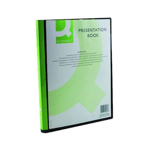Q Connect Presentation Display Book 20 Pocket A4 Black KF01265 (KF01265)