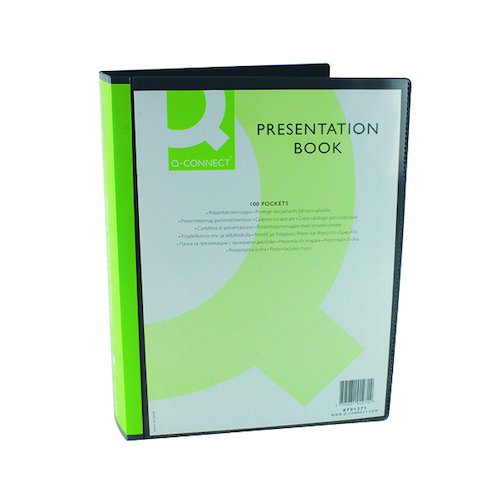 Q Connect Presentation Display Book 100 Pocket A4 Black KF01271 (KF01271)
