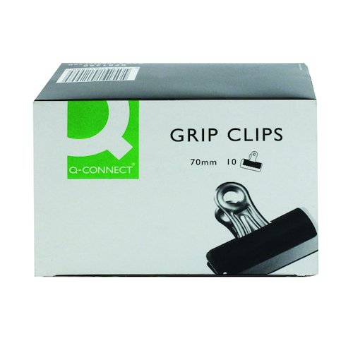 Q Connect Grip Clip 70mm Black (10 Pack) KF01290 (KF01290)