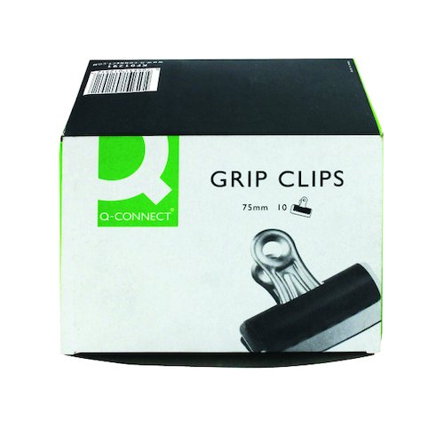 Q Connect Grip Clip 75mm Black (10 Pack) KF01291 (KF01291)