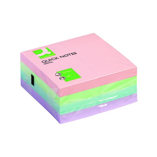 Q Connect Quick Note Cube 76 x 76mm Pastel KF01347 (KF01347)