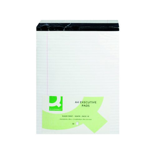 Q Connect Ruled Stitch Bound Executive Pad 104 Pages A4 White (10 Pack) KF01386 (KF01386)