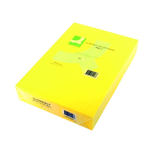 Q Connect Bright Yellow Copier A4 Paper 80gsm (500 Pack) KF01426 (KF01426)