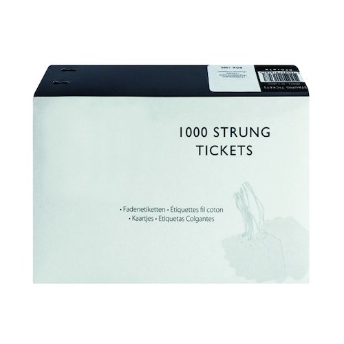 Strung Ticket 37x24mm White (1000 Pack) KF01618 (KF01618)