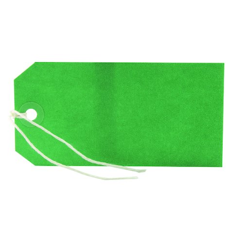 Strung Tag 120x60mm Green (1000 Pack) KF01624 (KF01624)