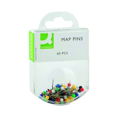 Q Connect Map Pins Assorted (600 Pack) KF02030Q (KF02030Q)