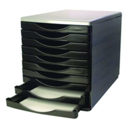 Q Connect Black and Grey 10 Drawer Tower KF02254 (KF02254)