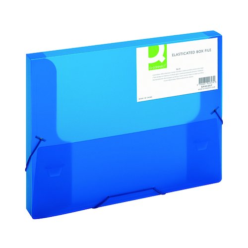 Q Connect Elasticated Folder 25mm A4 Blue KF02307 (KF02307)