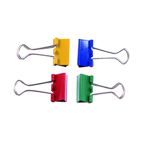 Q Connect Foldback Clip 24mm Assorted (10 Pack) KF03652 (KF03652)