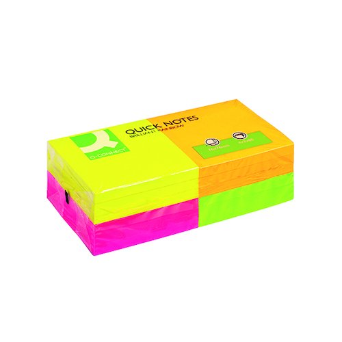 Q Connect Quick Notes 76 x 76mm Neon (12 Pack) KF10508 (KF10508)