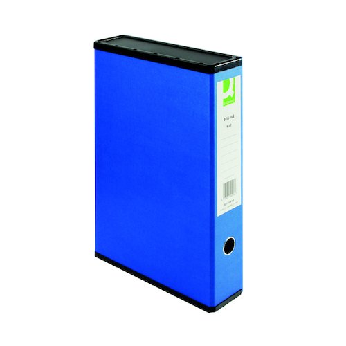 Q Connect 75mm Box File Foolscap Blue (5 Pack) 31813KIN0 (KF20018)