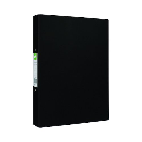 Q Connect 2 Ring 25mm Paper Over Board Black A4 Binder (10 Pack) KF20034 (KF20034)