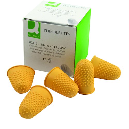 Q Connect Thimblettes Size 2 Yellow (12 Pack) KF21510 (KF21510)