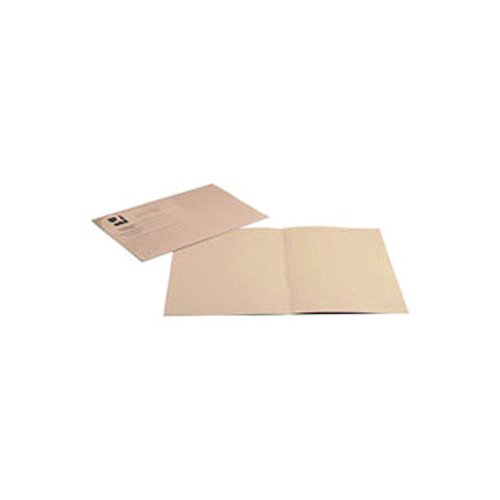 Q Connect Square Cut Folder Lightweight 180gsm Foolscap Buff (100 Pack) KF26032 (KF26032)