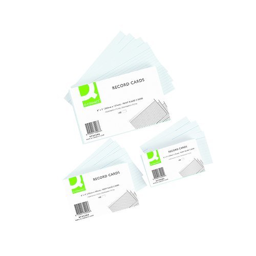 Q Connect Record Card 203x127mm Ruled Feint White (100 Pack) KF35206 (KF35206)