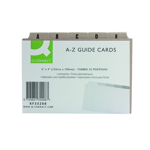 Q Connect Guide Card 152x102mm A Z Buff (25 Pack) KF35208 (KF35208)
