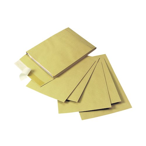 Q Connect Envelope Gusset 305x254x25mm Peel and Seal 120gsm  Manilla (100 Pack) KF3526 (KF3526)