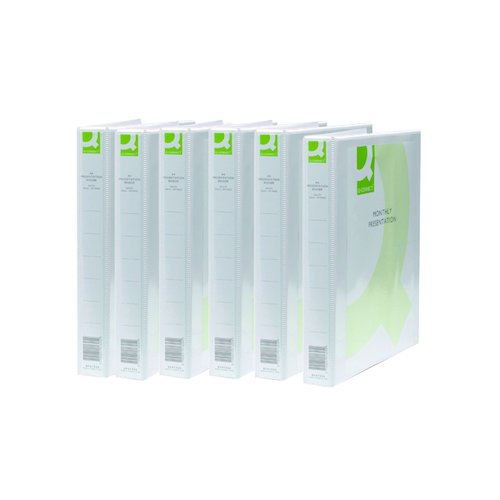 Q Connect Presentation 25mm 2D Ring Binder A4 White (6 Pack) KF72645 (KF72645)