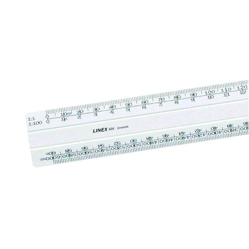 Linex Flat Scale Ruler 1:1 500 30cm White LXH 433 (LX09310)