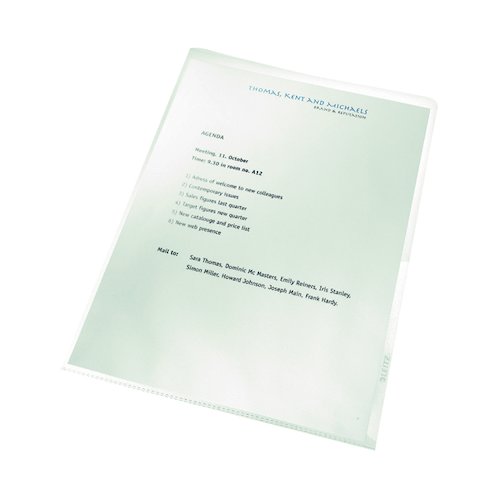 Leitz Recycle Cut Flush Folders A4 Clear (100 Pack) 40011003 (LZ39719)