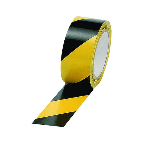 Vinyl Tape Hazard Yellow/Black 50mm x 33m (6 Pack) PVC 50 33 HAZYB (MA19371)
