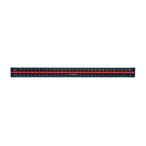 Linex Tri Scale Ruler 30cm Aluminium Black H382 (MF46300)