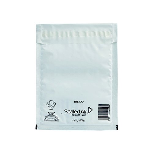 Mail Lite Tuff Bubble Lined Postal Bag Size C/0 150x210mm White (100 Pack) 103015250 (MQ00207)