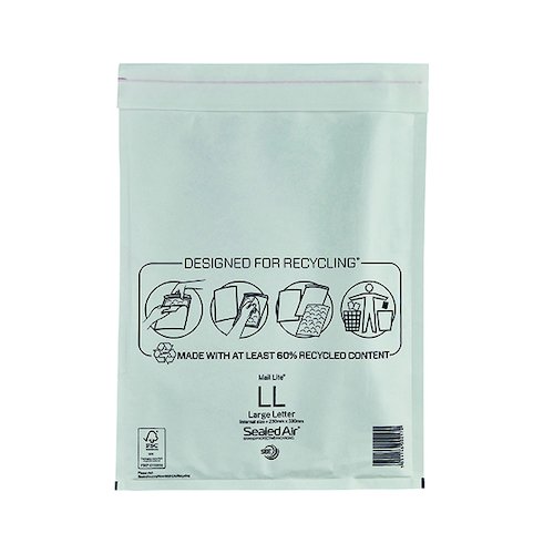 Mail Lite Bubble Lined Postal Bag Size LL 230x330mm White (50 Pack) MAIL LITE LL (MQ00217)