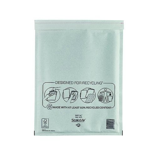 Mail Lite Bubble Lined Postal Bag Size H/5 270x360mm White (50 Pack) MLW H/5 (MQ02008)