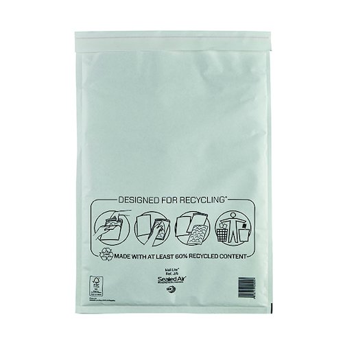 Mail Lite Bubble Lined Postal Bag Size J/6 300x440mm White (50 Pack) 103005504 (MQ02009)