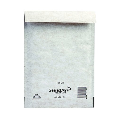 Mail Lite Plus Bubble Lined Postal Bag Size D/1 180x260mm Oyster White (100 Pack) MLPD/1 (MQ23841)
