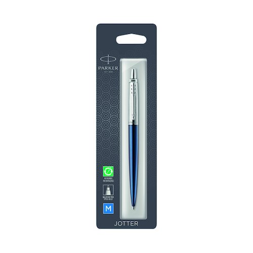 Parker Jotter Royal Blue Chrome Trim Ballpoint Pen Hangsell 1953209 (PA53209)