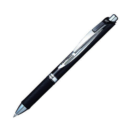 Pentel EnerGel Permanent Security Pen Medium Black  (12 Pack) BLP77 AX (PE01984)