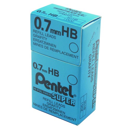 Pentel 0.7mm HB Mechanical Pencil Lead (144 Pack) 50 HB (PE50HB)