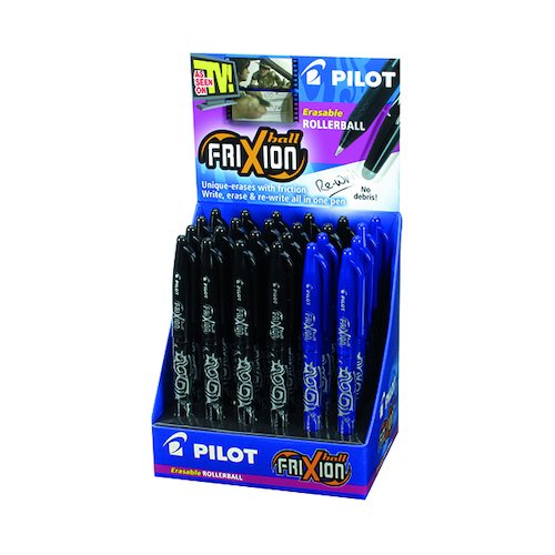 Pilot Frixion Erasable Rollerball Pen 24 Piece Display Assorted Black And Blue 224502400 (PI01739)