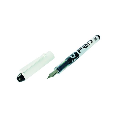 Pilot Black Ink/White Barrel VPen Disposable Fountain Pen (12 Pack) SV4W01 (PISV4WBK)