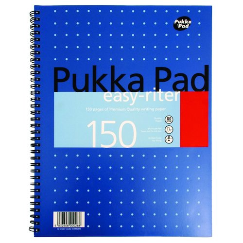 Pukka Pad Ruled Metallic Wirebound Easy Riter Notepad 150 Pages A4 (3 Pack) ERM009 (PP00021)