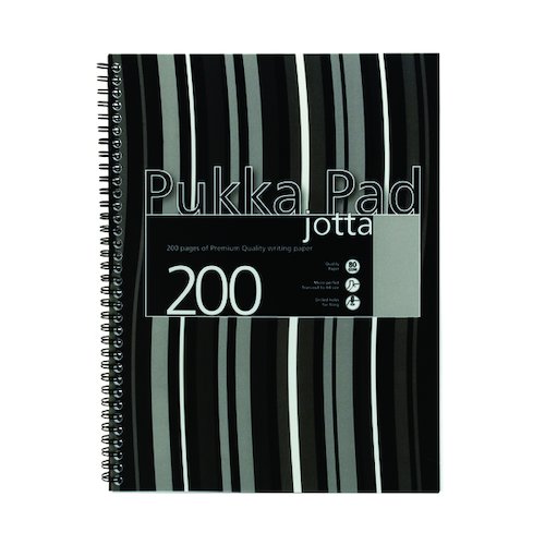 Pukka Pad Stripes Polypropylene Wirebound Jotta Notebook 200 Pages A5 Black (3 Pack) JP018 (PP01184)