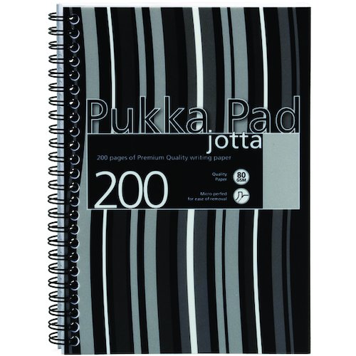 Pukka Pad Stripes Polypropylene Wirebound Jotta Notebook 200 Pages A5 Black (3 Pack) JP021 (PP01187)