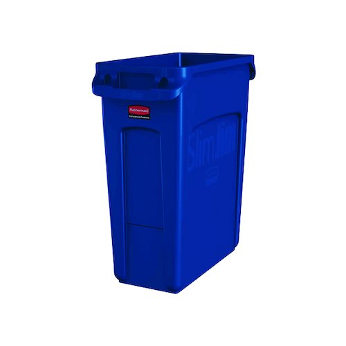 Rubbermaid Slim Jim Container Recycling 60 Litre Blue 1971257 (RU19420)